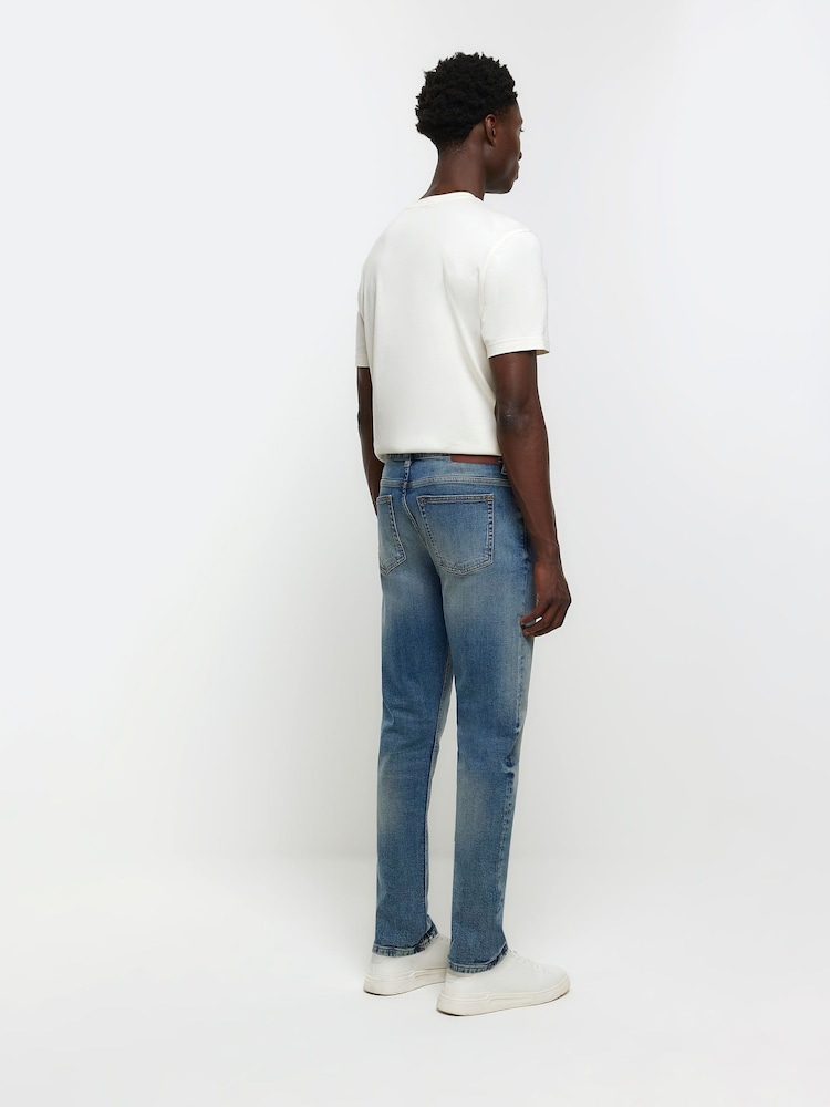 River Island Light blue Slim Fit Medium Wash Jeans - Image 2 of 5 River Island Light blue Slim Fit Medium Wash Jeans - Image 2 of 5
