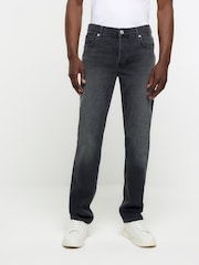 River Island Black Slim Fit Washed Jeans - Image 1 of 6