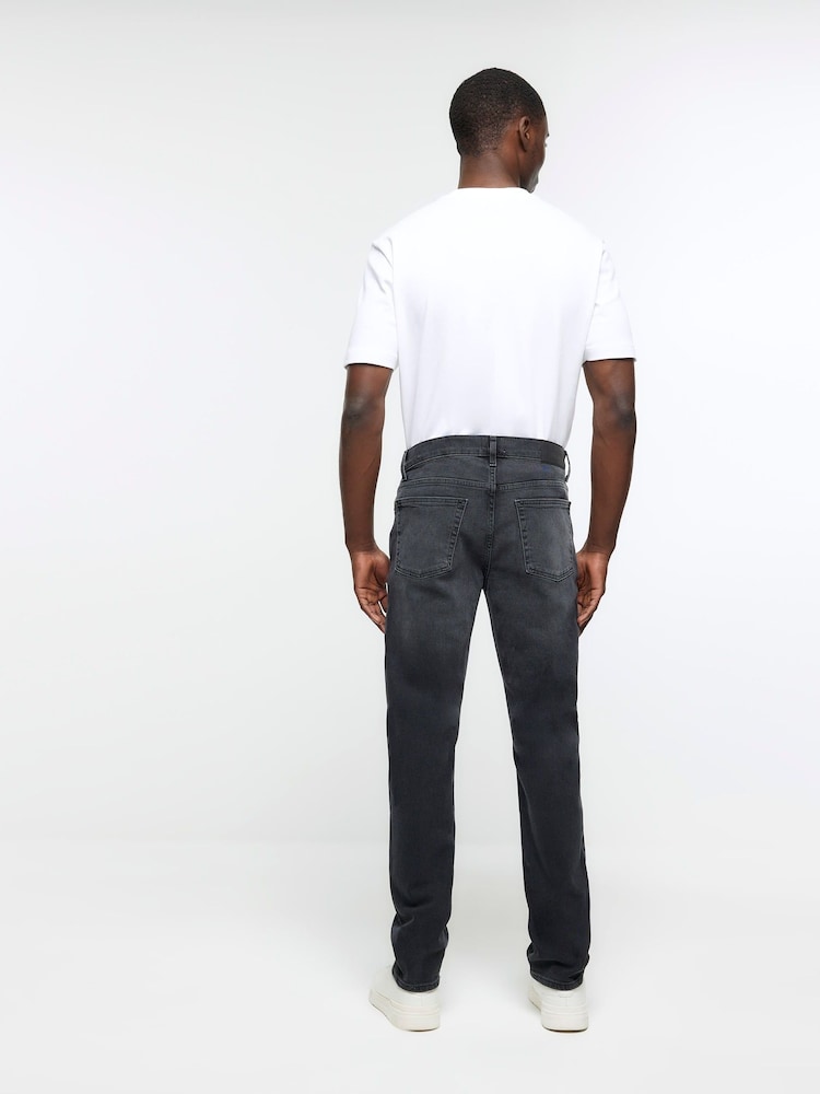 River Island Black Slim Fit Washed Jeans - Image 2 of 6
