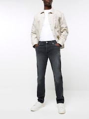 River Island Black Slim Fit Washed Jeans - Image 4 of 6