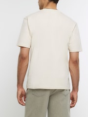 River Island Cream 100% Cotton Grand Reserve T-Shirt - Image 2 of 4