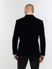 River Island Black Velvet Peak Tuxedo Jacket - Image 2 of 6