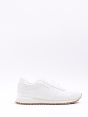 River Island White Embossed Quarters Runner Trainers - Image 1 of 6