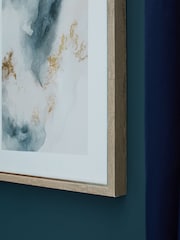 Blue/Gold Abstract Framed Canvas Wall Art Set Of 2 - Image 3 of 6