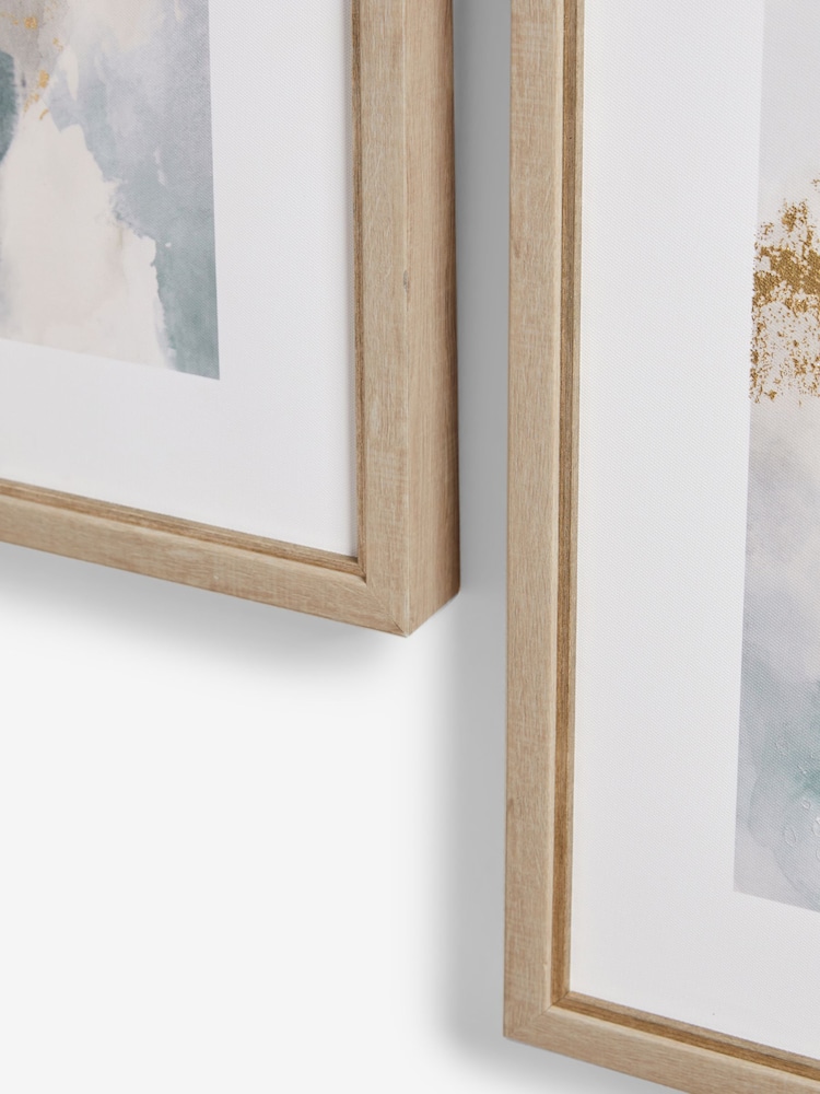 Blue/Gold Abstract Framed Canvas Wall Art Set Of 2 - Image 5 of 6