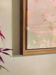 Pink Summer Meadow Landscape Framed Canvas Wall Art - Image 3 of 6