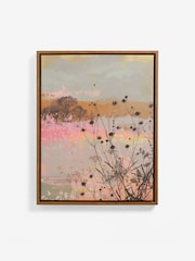 Pink Summer Meadow Landscape Framed Canvas Wall Art - Image 5 of 6