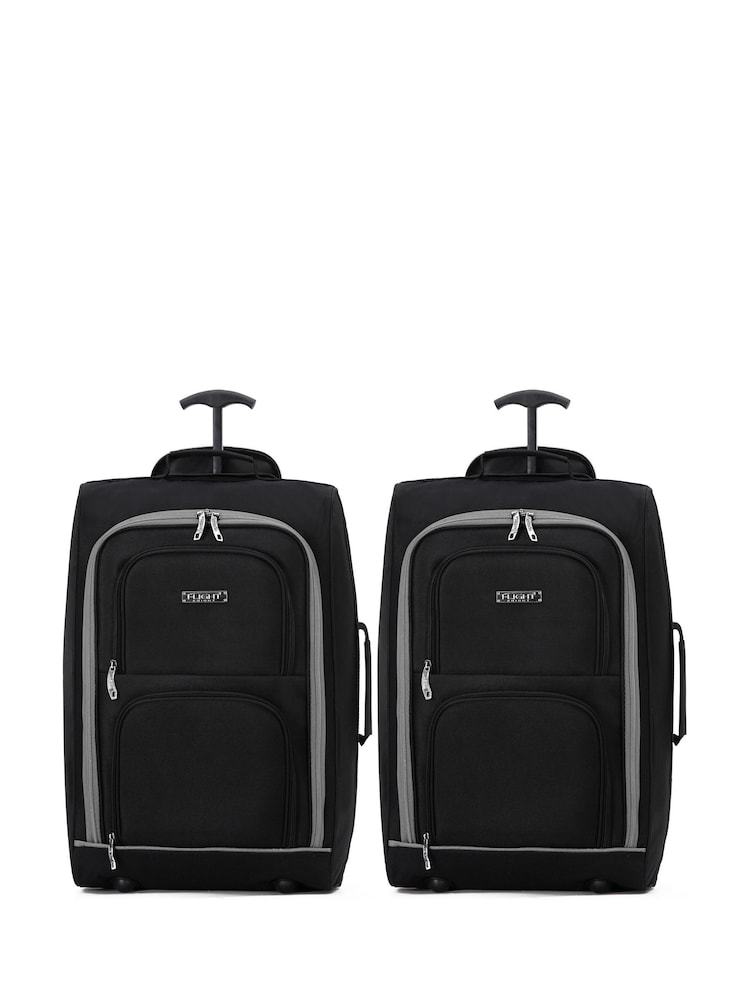 Flight Knight 55x35x20cm Cabin Carryon 2 Wheels Luggage with Compatible 100+ Airlines - Image 1 of 7