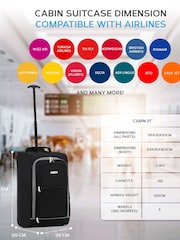 Flight Knight 55x35x20cm Cabin Carryon 2 Wheels Luggage with Compatible 100+ Airlines - Image 2 of 7