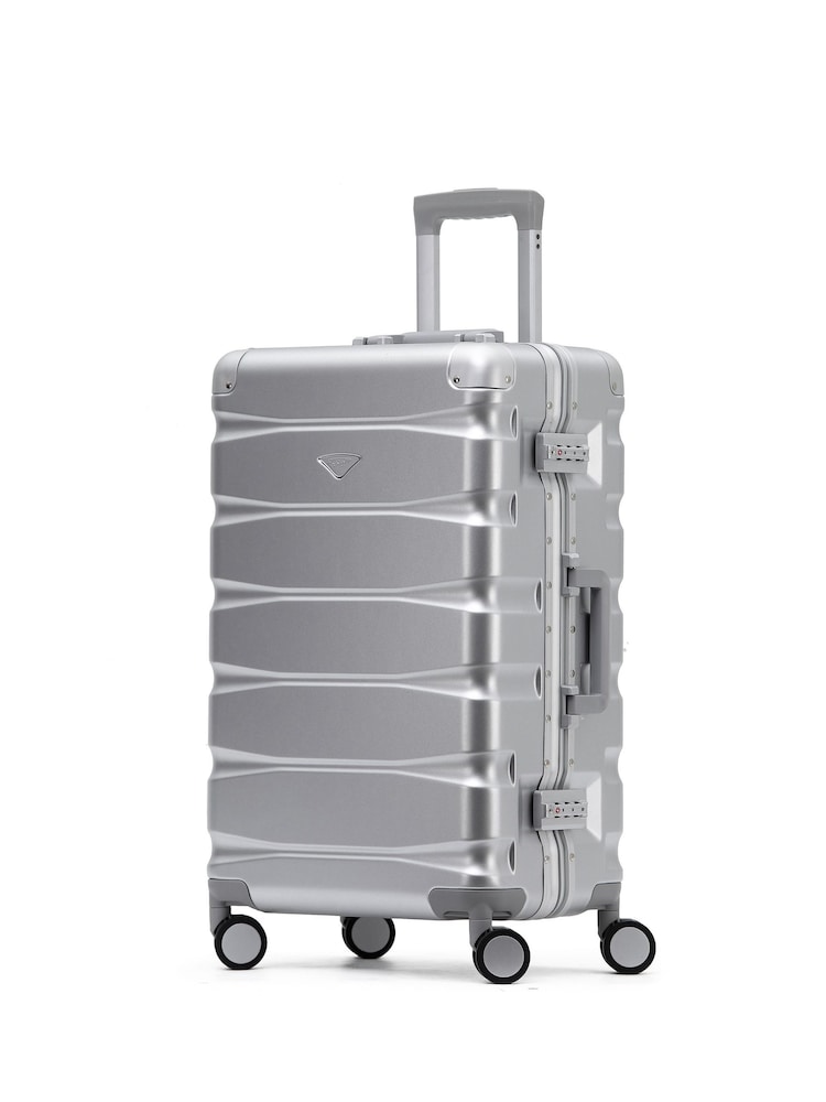 Flight Knight Medium Silver Aluminium Frame ABS Body Hardcase Suitcase - Image 1 of 8