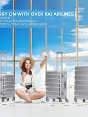 Flight Knight Silver Premium Travel Suitcase Set, 8 Wheels, Aluminium Frame, ABS Body - Image 2 of 7