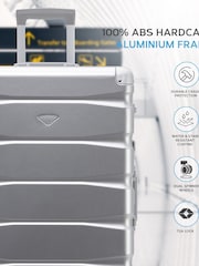 Flight Knight Silver Premium Travel Suitcase Set, 8 Wheels, Aluminium Frame, ABS Body - Image 5 of 7