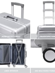 Flight Knight Silver Premium Travel Suitcase Set, 8 Wheels, Aluminium Frame, ABS Body - Image 7 of 7