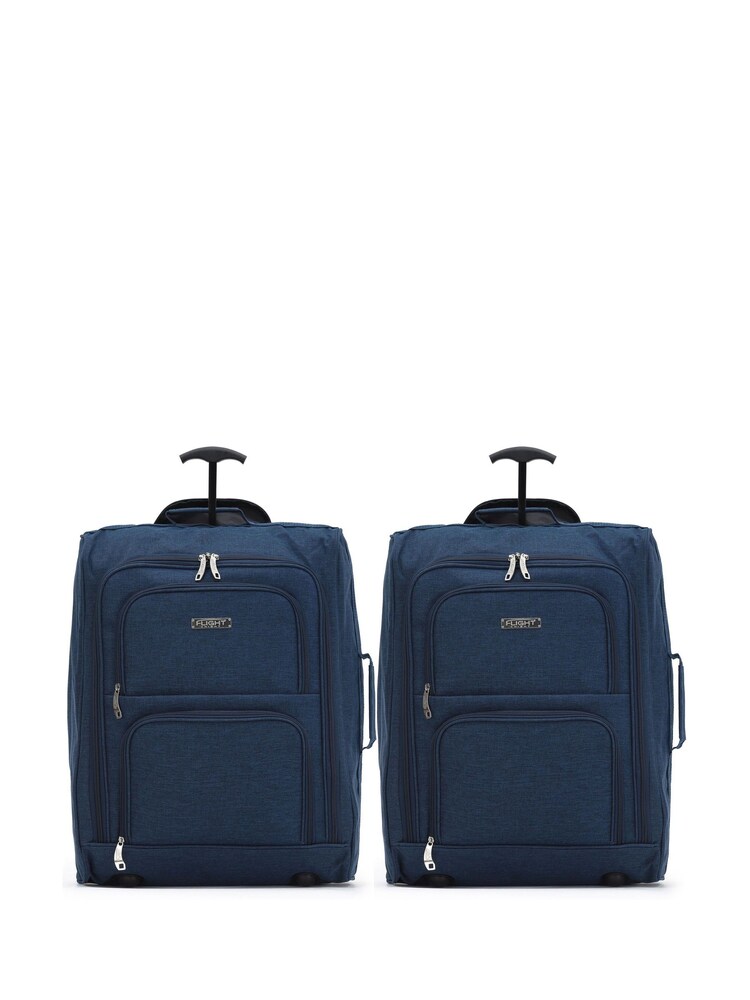 Flight Knight Blue 55x40x20cm Cabin Carryon 2 Wheels, EasyJet, Ryanair Compatible Luggage - Image 1 of 1