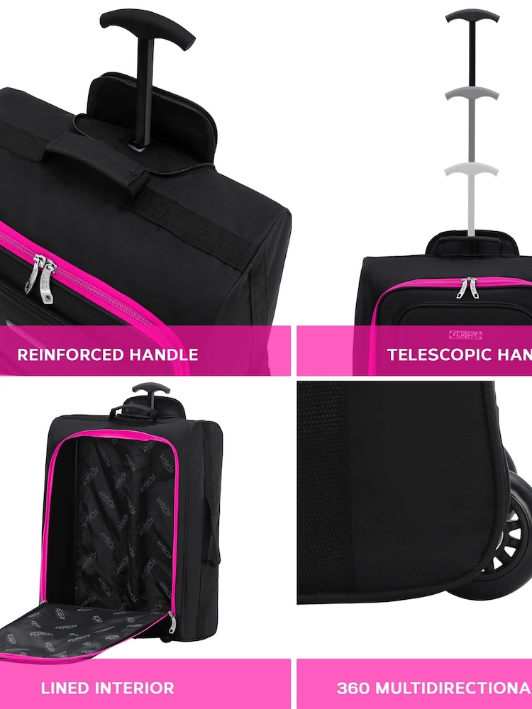 Rosa - Maleta de cabina con 2 ruedas de Knight Cabin compatible con EasyJet y Ryanair - Imagen 7 de 7 Rosa - Maleta de cabina con 2 ruedas de Knight Cabin compatible con EasyJet y Ryanair - Imagen 7 de 7
