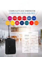 Flight Knight 55x35x20cm Cabin Carryon 2 Wheels Luggage with Compatible 100+ Airlines - Image 2 of 7