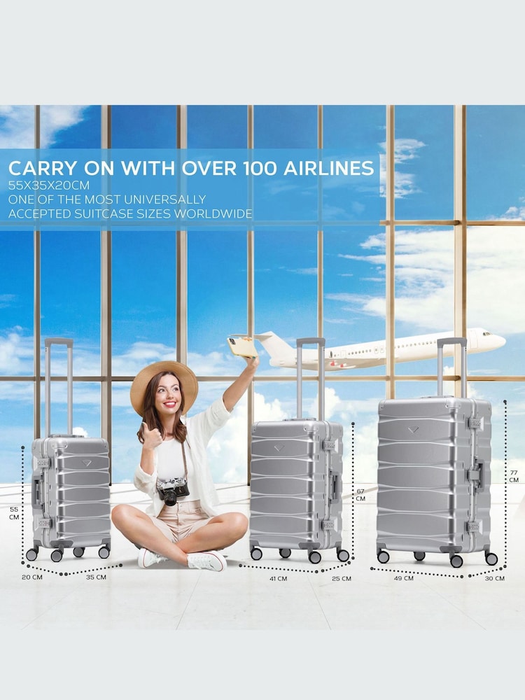 Flight Knight Large Silver Aluminium Frame ABS Body Hardcase Suitcase - Image 2 of 6