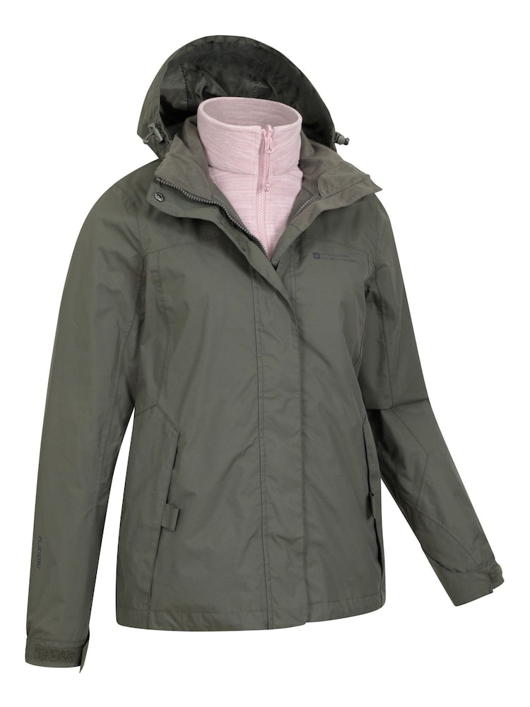 Mountain Warehouse Green Womens Storm Waterproof 3 In 1 Jacket - Image 4 of 4 Mountain Warehouse Green Womens Storm Waterproof 3 In 1 Jacket - Image 4 of 4