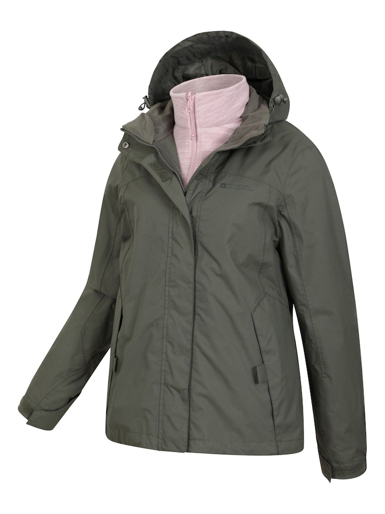 Mountain Warehouse Green Womens Storm Waterproof 3 In 1 Jacket - Image 6 of 6 Mountain Warehouse Green Womens Storm Waterproof 3 In 1 Jacket - Image 6 of 6