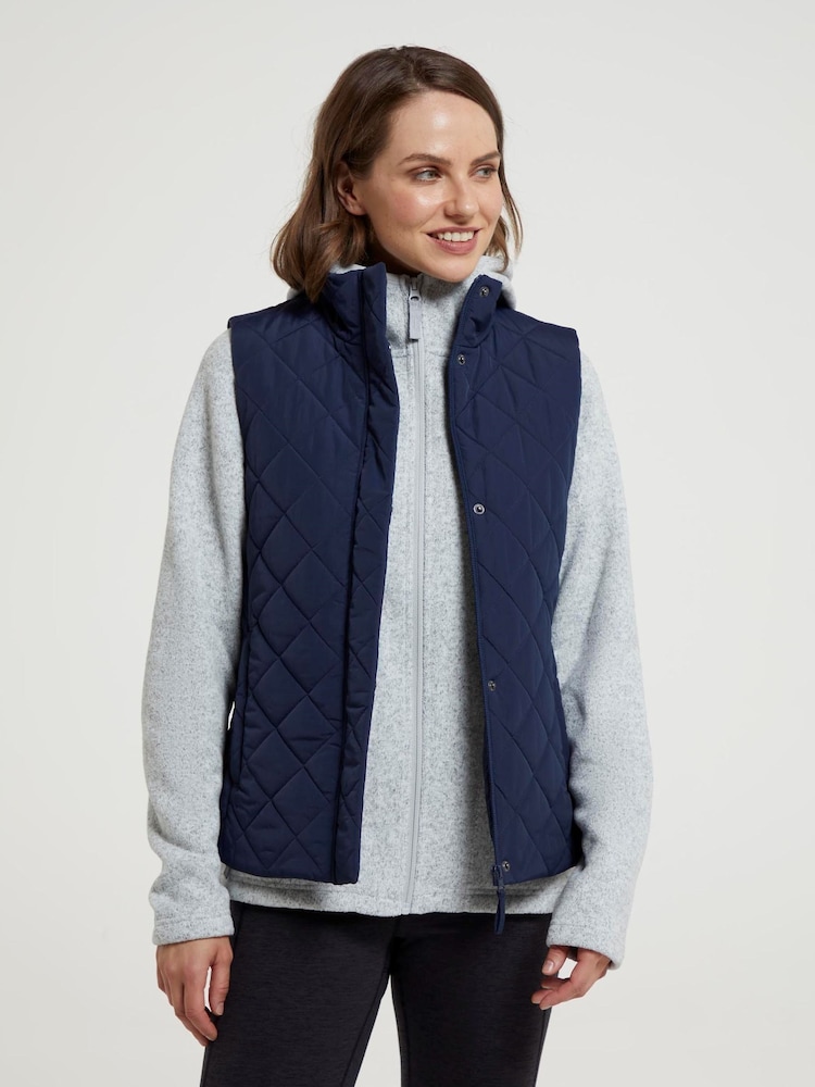 Mountain Warehouse Blue Womens Braila Water Resistant Quilted Padded Gilet - Image 1 of 8