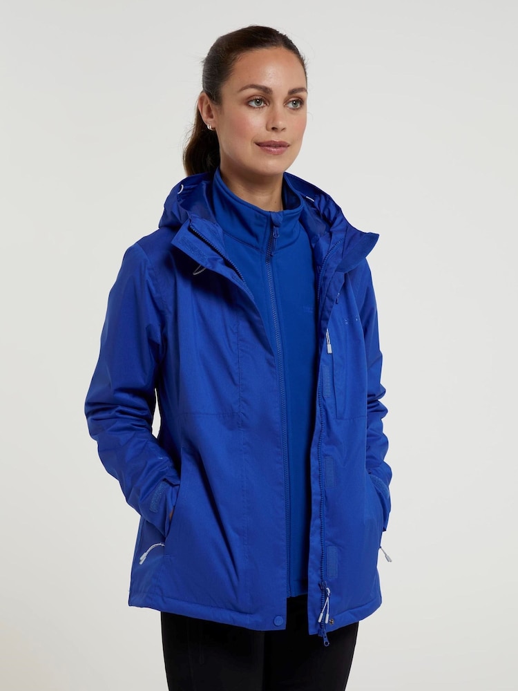 Mountain Warehouse Blue Womens Whirlwind Waterproof 3 In 1 Jacket - Image 2 of 8