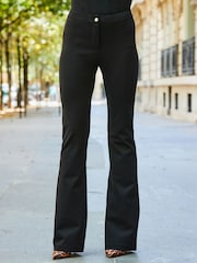 Sosandar Black Ponte Kick Flare Trousers - Image 1 of 5