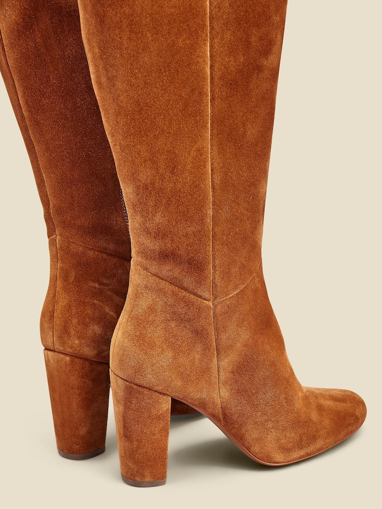 Dunkelbraun - Sosandar Kniehohe Stiefel aus Veloursleder mit Reißverschluss - Bild 3 von 3 Dunkelbraun - Sosandar Kniehohe Stiefel aus Veloursleder mit Reißverschluss - Bild 3 von 3