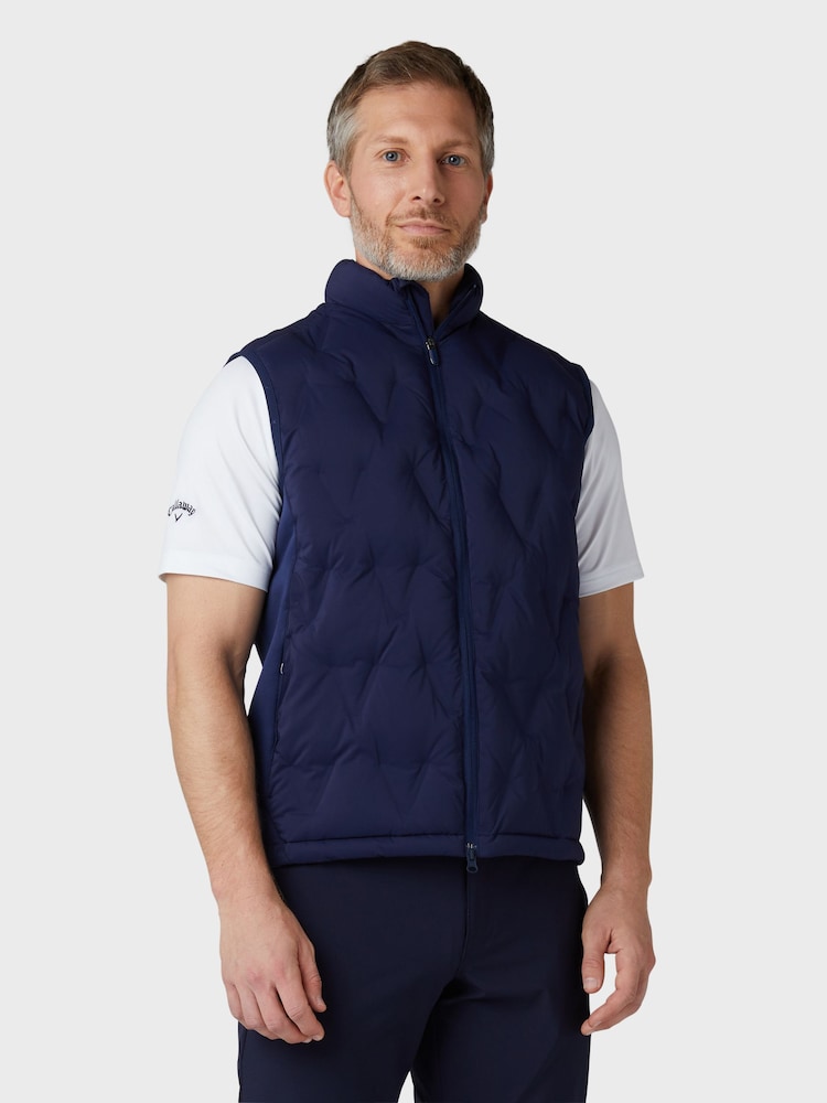 Callaway Apparel Mens Blue Golf Chev Welded Quilted Vest - Image 1 of 4