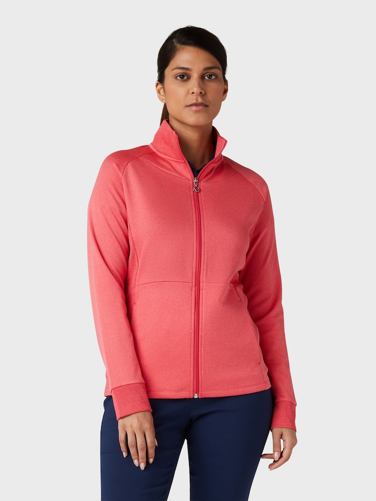 Callaway Apparel Ladies Pink Golf Midweight Waffle Fleece - Image 1 of 4