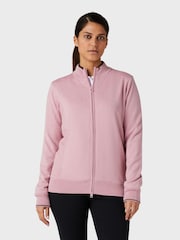 Callaway Apparel Ladies Golf Pink Lined Windstopper Full Zipped Sweater - Image 1 of 5