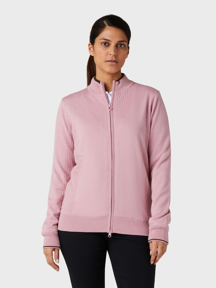 Callaway Apparel Ladies Golf Pink Lined Windstopper Full Zipped Sweater - Image 1 of 5