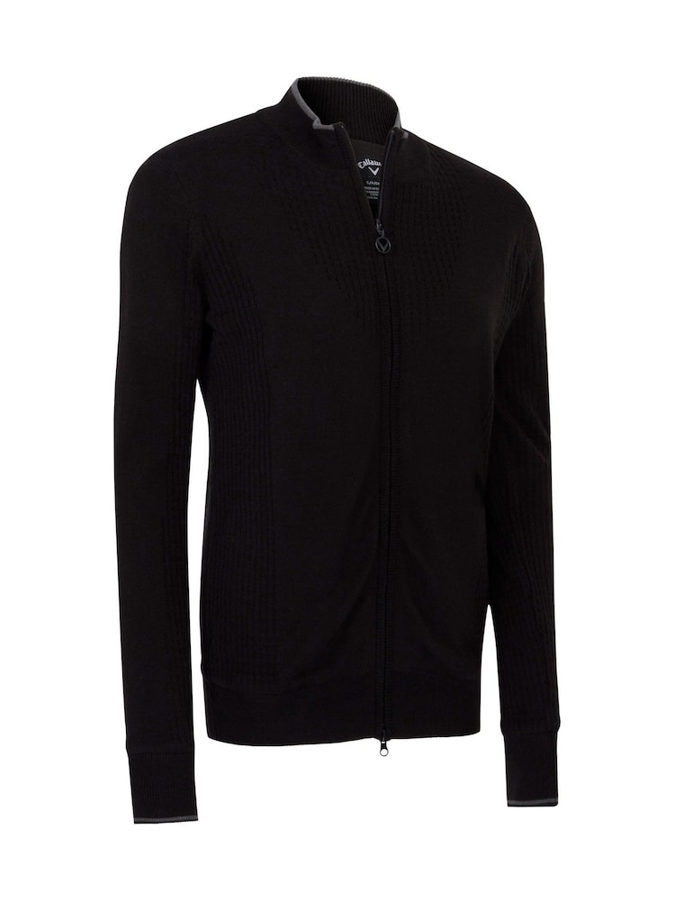 Niebieski wiatroodporny sweter damski Callaway Apparel z podszewką i zapięciem na zamek - Image 3 of 4