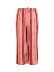 Yours Curve Red Limited Stripe Mix Tie Trousers - Image 5 of 5