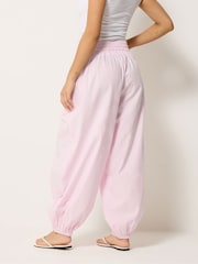 PixieGirl Petite Pink Poplin Cuffed Balloon Pants - Image 3 of 5