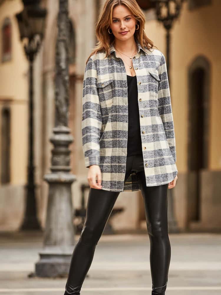 Sosandar Natural Check Brushed Flannel 100% Cotton Shirt - Image 1 of 5 Sosandar Natural Check Brushed Flannel 100% Cotton Shirt - Image 1 of 5