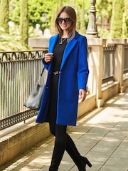 Sosandar Blue Single Breasted Coat - Image 1 of 5