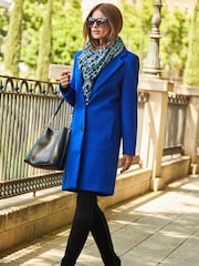 Sosandar Blue Single Breasted Coat - Image 5 of 5