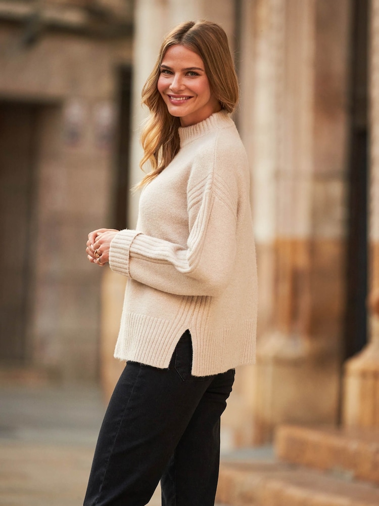 Sosandar Natural Turtleneck Jumper - Image 5 of 5