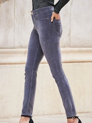 Sosandar Grey Tall Velvet Skinny Jeans - Image 1 of 5
