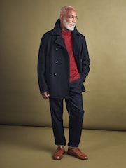 Seasalt Cornwall Blue Channel Wool Blend Coat - Image 1 of 9