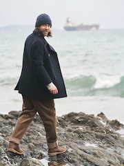 Seasalt Cornwall Blue Channel Wool Blend Coat - Image 3 of 9