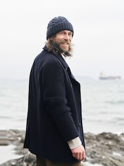 Seasalt Cornwall Blue Channel Wool Blend Coat - Image 5 of 9