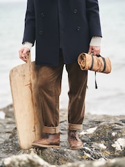 Seasalt Cornwall Blue Channel Wool Blend Coat - Image 6 of 9