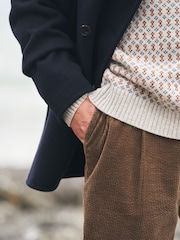 Seasalt Cornwall Blue Channel Wool Blend Coat - Image 7 of 9