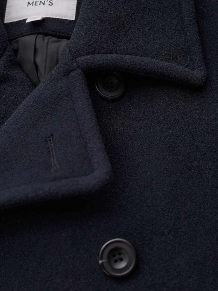 Seasalt Cornwall Blue Channel Wool Blend Coat - Image 9 of 9