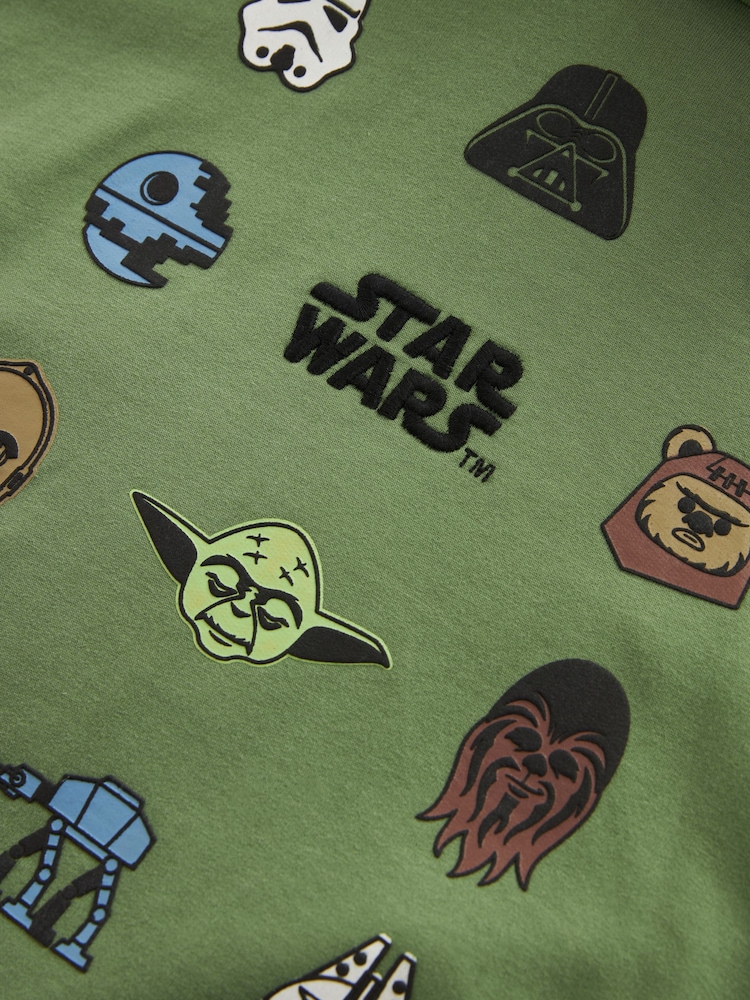 Khaki Green 100% Cotton Licensed Star Wars Hoodie by Next (3-16yrs) - Image 3 of 3