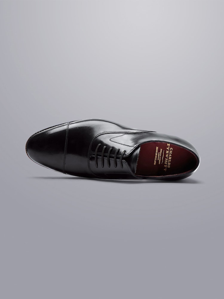 Charles Tyrwhitt Black High Shine Leather Made In England Oxford Shoes - Image 2 of 3