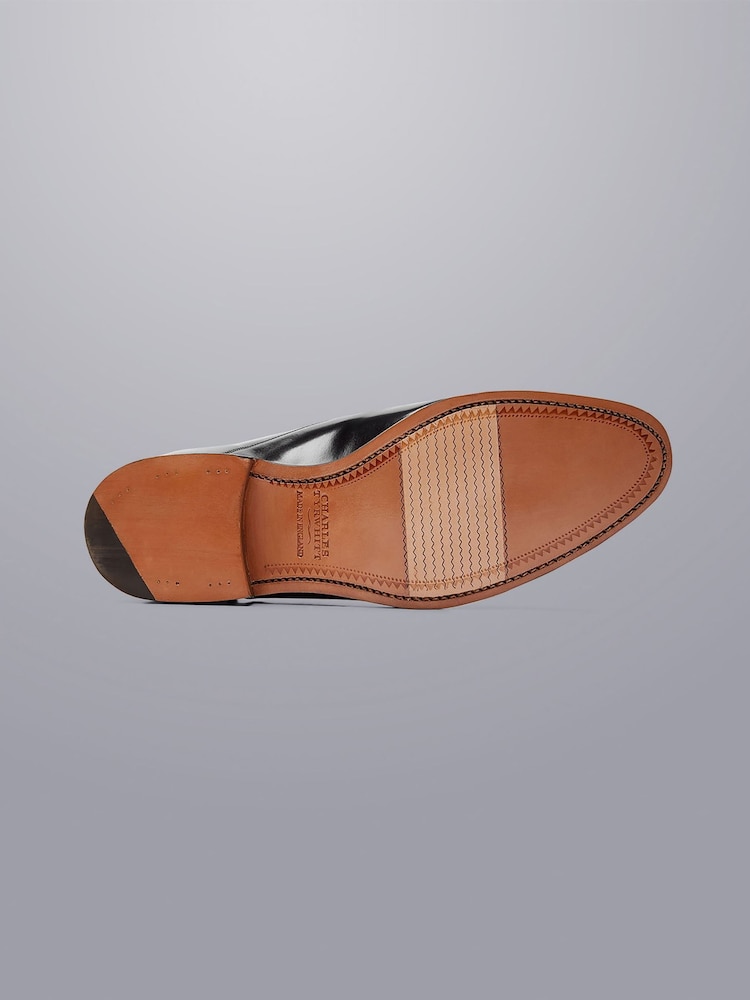 Charles Tyrwhitt Black High Shine Leather Made In England Oxford Shoes - Image 3 of 3