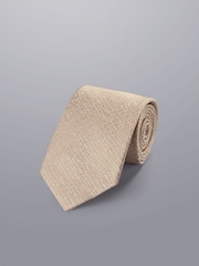 Charles Tyrwhitt Natural Silk Wool Blend Tie - Image 1 of 2