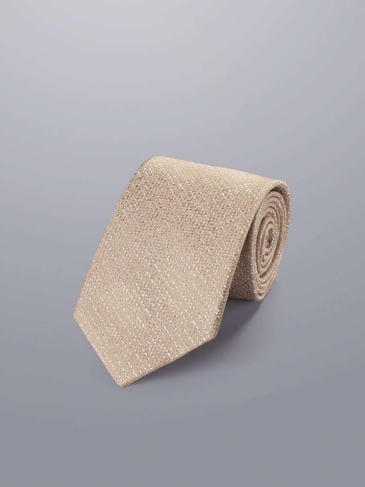 Charles Tyrwhitt Natural Silk Wool Blend Tie - Image 1 of 2